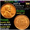 Image 1 : ***Auction Highlight*** 1927-d Lincoln Cent 1c Graded Choice+ Unc RD BY USCG (fc)