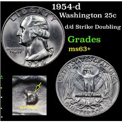 1954-d Washington Quarter 25c Grades Select+ Unc