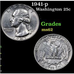 1941-p Washington Quarter 25c Grades Select Unc
