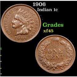 1906 Indian Cent 1c Grades xf+