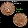 Image 1 : 1906 Indian Cent 1c Grades xf+