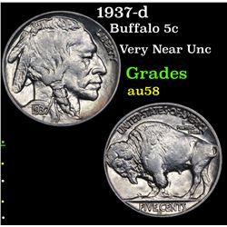 1937-d Buffalo Nickel 5c Grades Choice AU/BU Slider