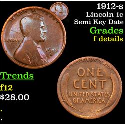 1912-s Lincoln Cent 1c Grades f details