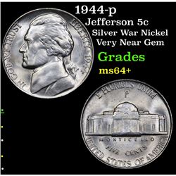 1944-p Jefferson Nickel 5c Grades Choice+ Unc