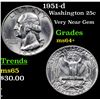 Image 1 : 1951-d Washington Quarter 25c Grades Choice+ Unc