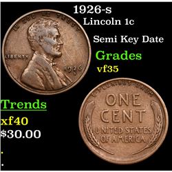1926-s Lincoln Cent 1c Grades vf++