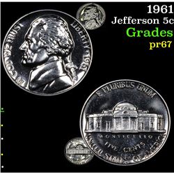 1961 Jefferson Nickel 5c Grades GEM++ Proof