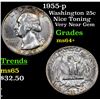 Image 1 : 1955-p Washington Quarter 25c Grades Choice+ Unc