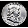 Image 2 : 1951-p Franklin Half Dollar 50c Grades Select Unc