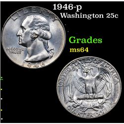 1946-p Washington Quarter 25c Grades Choice Unc
