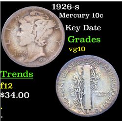 1926-s Mercury Dime 10c Grades vg+