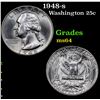 Image 1 : 1948-s Washington Quarter 25c Grades Choice Unc
