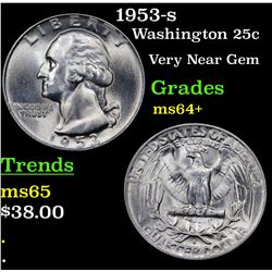 1953-s Washington Quarter 25c Grades Choice+ Unc