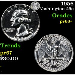 1956 Washington Quarter 25c Grades GEM++ Proof