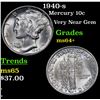 Image 1 : 1940-s Mercury Dime 10c Grades Choice+ Unc