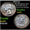 Image 1 : 1957-p Washington Quarter 25c Grades GEM Unc