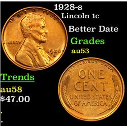 1928-s Lincoln Cent 1c Grades Select AU