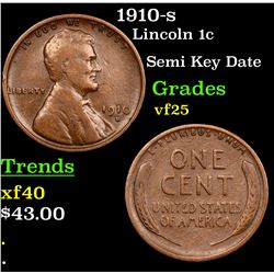 1910-s Lincoln Cent 1c Grades vf+