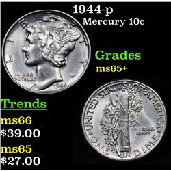 1944-p Mercury Dime 10c Grades GEM+ Unc