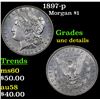 Image 1 : 1897-p Morgan Dollar $1 Grades Unc Details