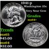 Image 1 : 1941-p Washington Quarter 25c Grades Choice+ Unc