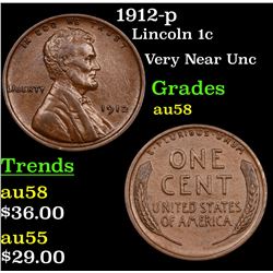 1912-p Lincoln Cent 1c Grades Choice AU/BU Slider