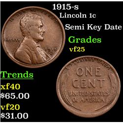 1915-s Lincoln Cent 1c Grades vf+