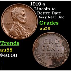 1919-s Lincoln Cent 1c Grades Choice AU/BU Slider