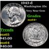 Image 1 : 1943-d Washington Quarter 25c Grades Choice+ Unc