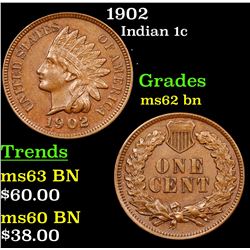 1902 Indian Cent 1c Grades Select Unc BN