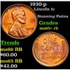 Image 1 : 1930-p Lincoln Cent 1c Grades Gem+ Unc RB