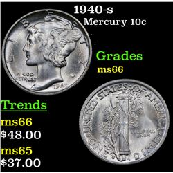 1940-s Mercury Dime 10c Grades GEM+ Unc