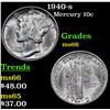 Image 1 : 1940-s Mercury Dime 10c Grades GEM+ Unc
