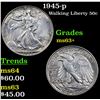 Image 1 : 1945-p Walking Liberty Half Dollar 50c Grades Select+ Unc