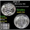 Image 1 : 1941-d Mercury Dime 10c Grades GEM FSB