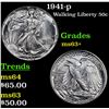 Image 1 : 1941-p Walking Liberty Half Dollar 50c Grades Select+ Unc