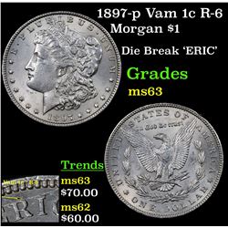 1897-p Vam 1c R-6 Morgan Dollar $1 Grades Select Unc