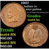 Image 1 : 1907 Indian Cent 1c Grades Choice Unc BN