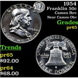 1954 Franklin Half Dollar 50c Grades GEM Proof