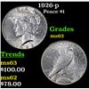 Image 1 : 1926-p Peace Dollar $1 Grades Select Unc