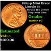 Image 1 : 199x-p Mint Error Lincoln Cent 1c Grades Choice+ Unc RD
