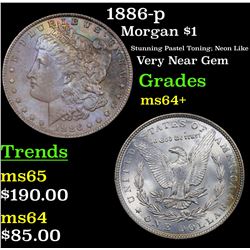 1886-p Morgan Dollar $1 Grades Choice+ Unc