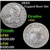 Image 1 : 1833 Capped Bust Half Dollar 50c Grades vf+
