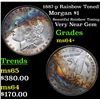 Image 1 : 1887-p Rainbow Toned Morgan Dollar $1 Grades Choice+ Unc