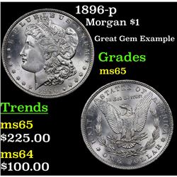 1896-p Morgan Dollar $1 Grades GEM Unc