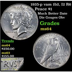 1935-p vam 1b2, I2 R6 Peace Dollar $1 Grades Choice Unc