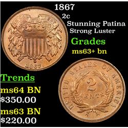 1867 Two Cent Piece 2c Grades Select+ Unc BN