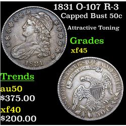 1831 O-107 R-3 Capped Bust Half Dollar 50c Grades xf+
