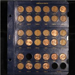 Near Complete Lincoln Cent Page 1947-1958,33 coins