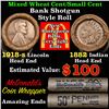 Image 1 : Mixed small cents 1c orig shotgun roll, 1918-s Wheat Cent, 1882 Indian Cent other end